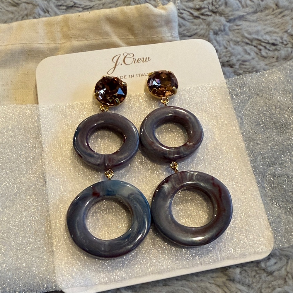 J. Crew Round Drop Dangle Earrings, NWT - Picture 4 of 8